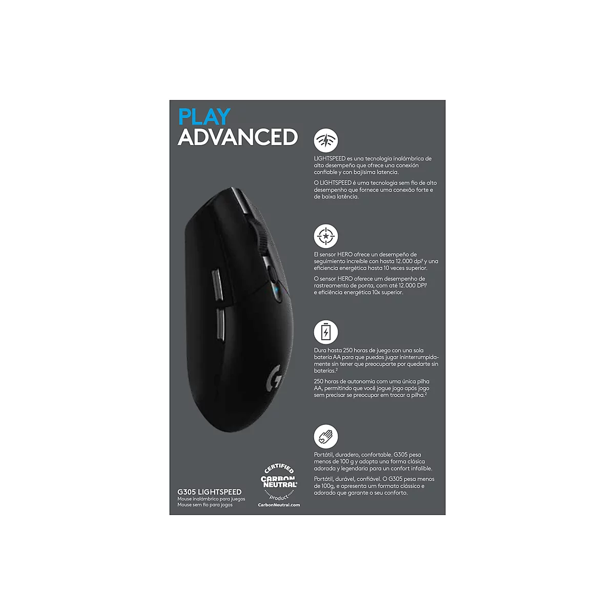 Logitech G G305 - Maus - LIGHTSPEED - Schwarz