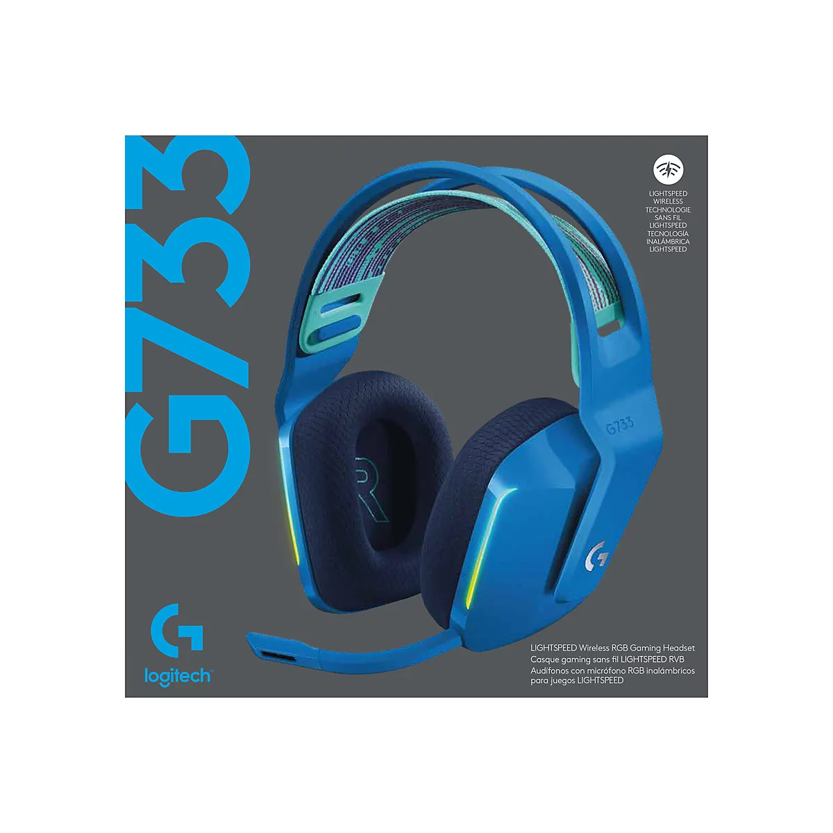 Logitech G G733 LIGHTSPEED Wireless RGB Gaming Headset - Headset - ohrumschließend - 2,4 GHz - kabellos - Blau