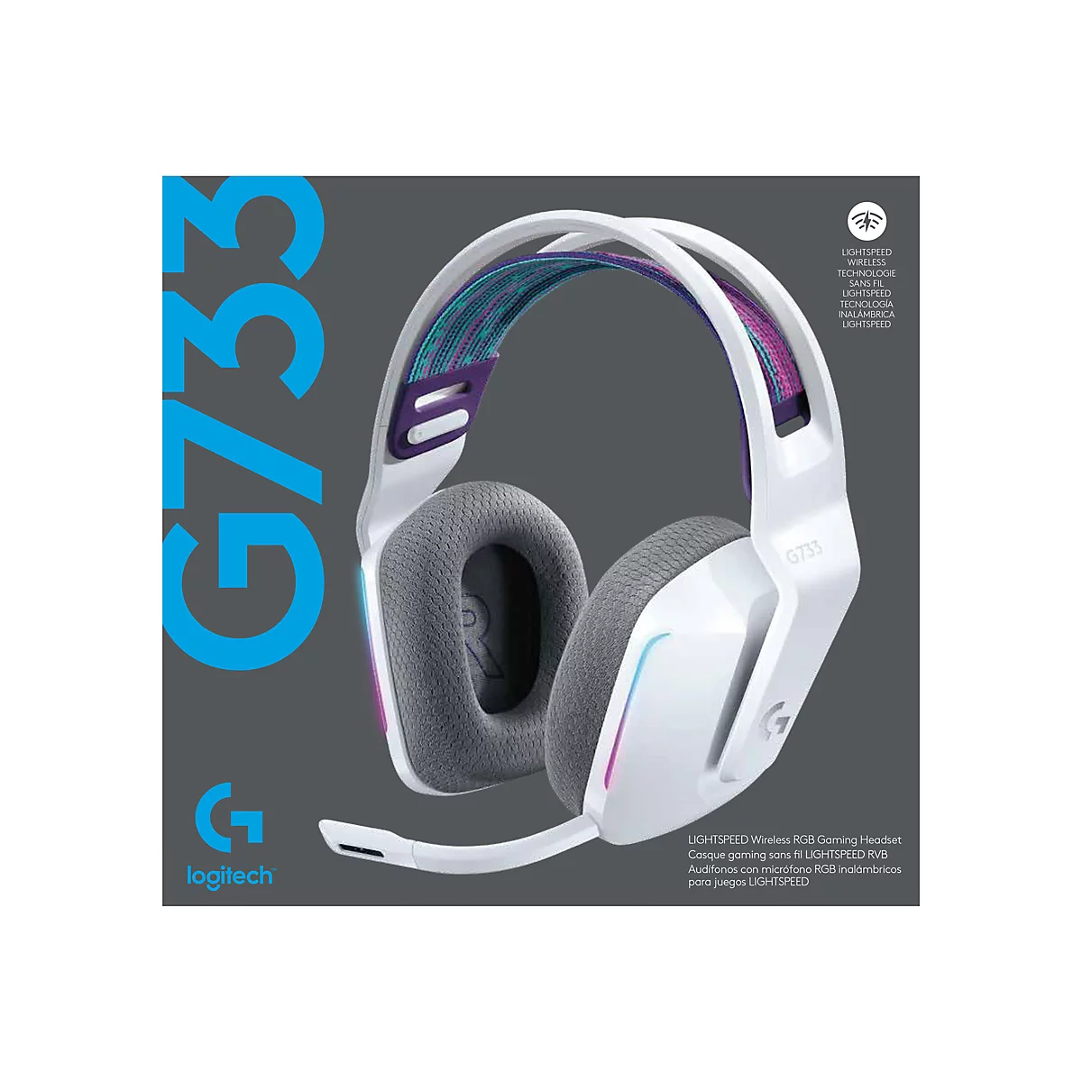 Logitech G G733 LIGHTSPEED Wireless RGB Gaming Headset - Headset - ohrumschließend - 2,4 GHz - kabellos - weiß