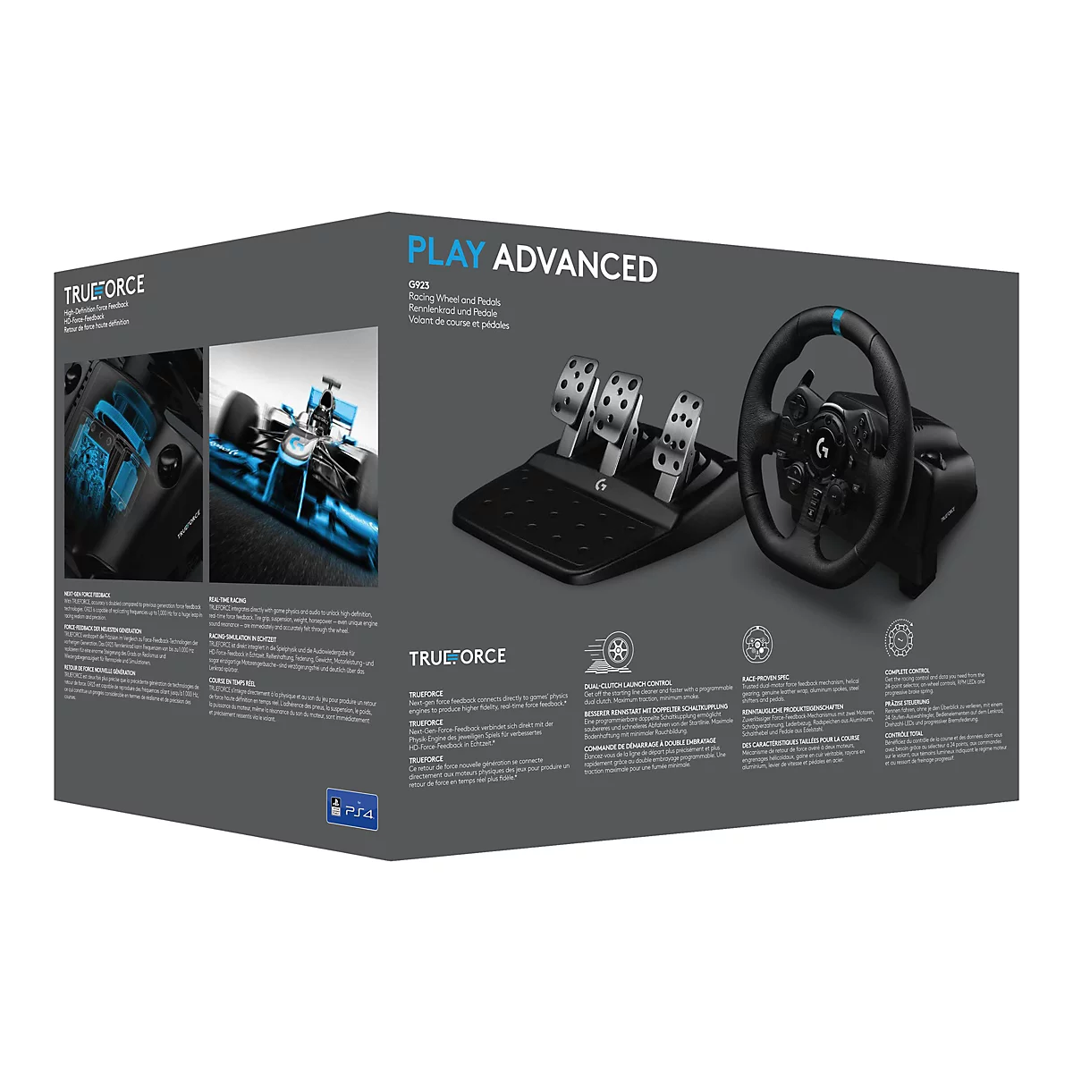 Logitech G923 - Lenkrad- und Pedale-Set - kabelgebunden - Schwarz - für PC, Microsoft Xbox One