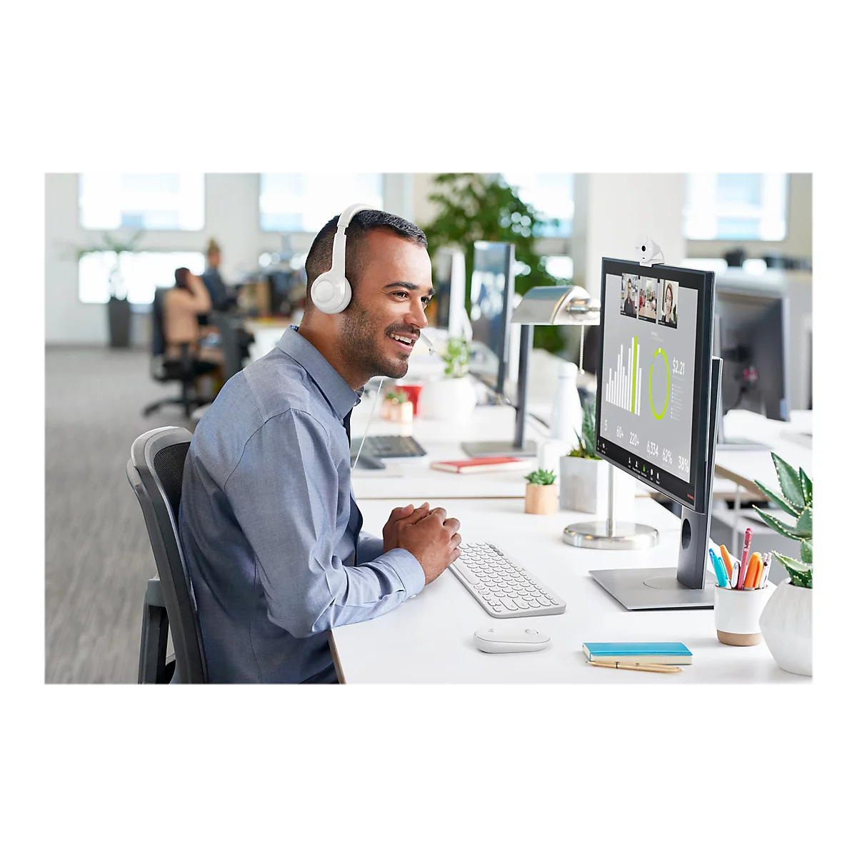 Logitech H390 - Headset - On-Ear - kabelgebunden - USB-A - Off-White