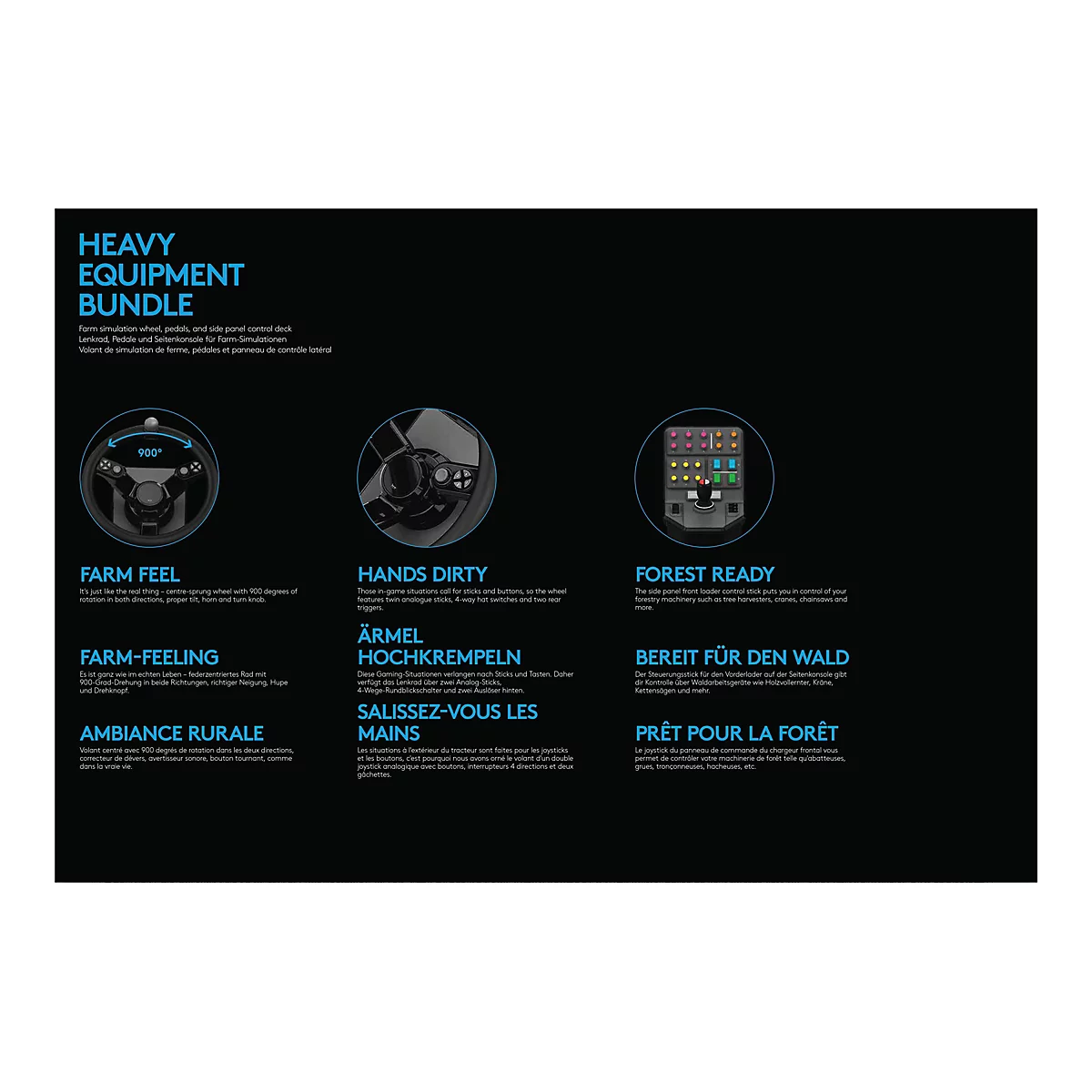 Logitech Heavy Equipment - G-Series - Lenkrad- und Pedale-Set - kabelgebunden - für PC