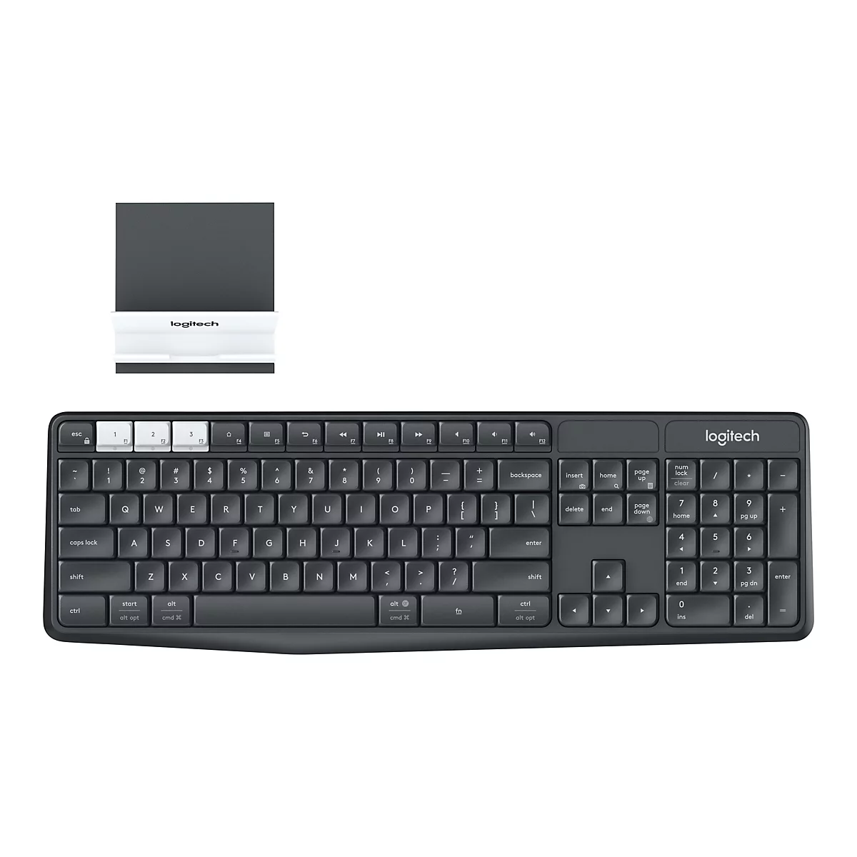 Logitech K375s Multi-Device - Tastatur - QWERTZ - Deutsch - Graphite, Off-White