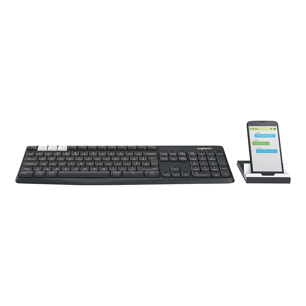 Logitech K375s Multi-Device - Tastatur - QWERTZ - Deutsch - Graphite, Off-White