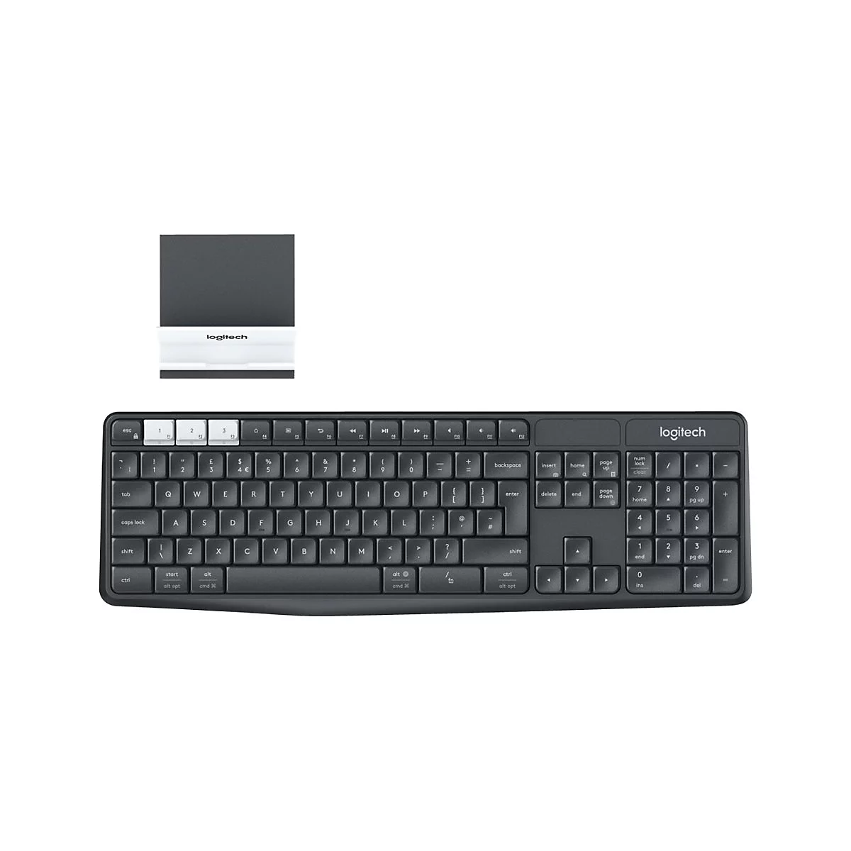 Logitech K375s Multi-Device - Tastatur - QWERTZ - Deutsch - Graphite, Off-White