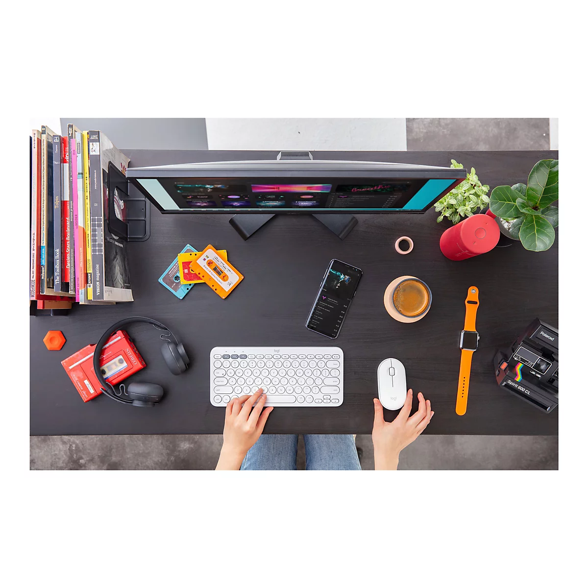 Logitech K380 Multi-Device Bluetooth Keyboard - Tastatur - kabellos - Bluetooth 3.0 - Deutsch - Off-White