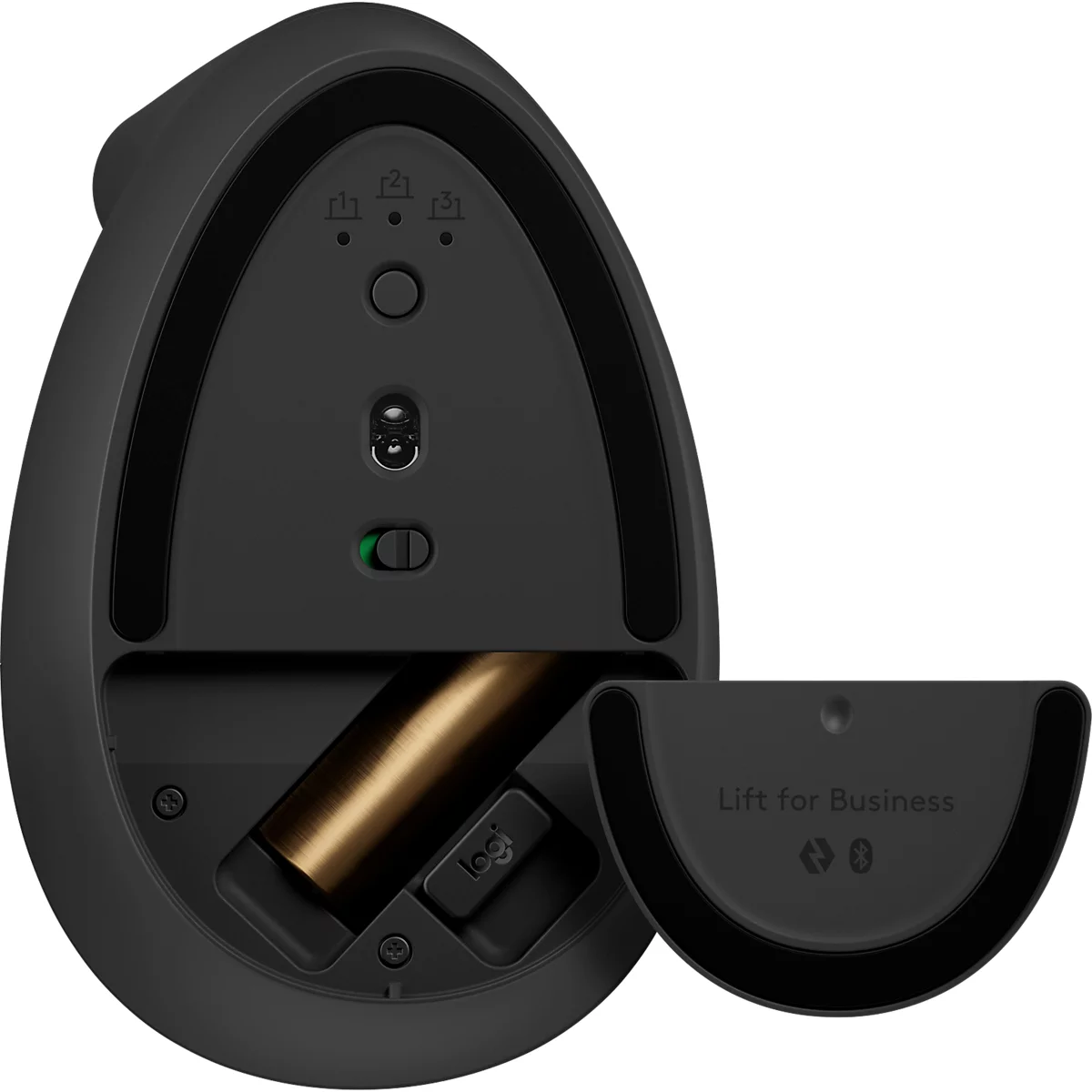 Logitech Lift for Business Maus, ergonomisch, für Linkshänder, 4000 dpi, 10 m Reichweite, graphit