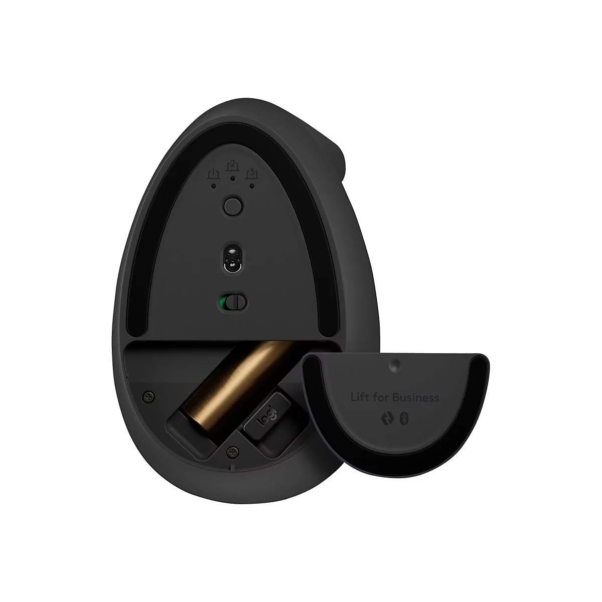 Logitech Lift for Business - vertikale Maus - Bluetooth, 2.4 GHz - Graphite