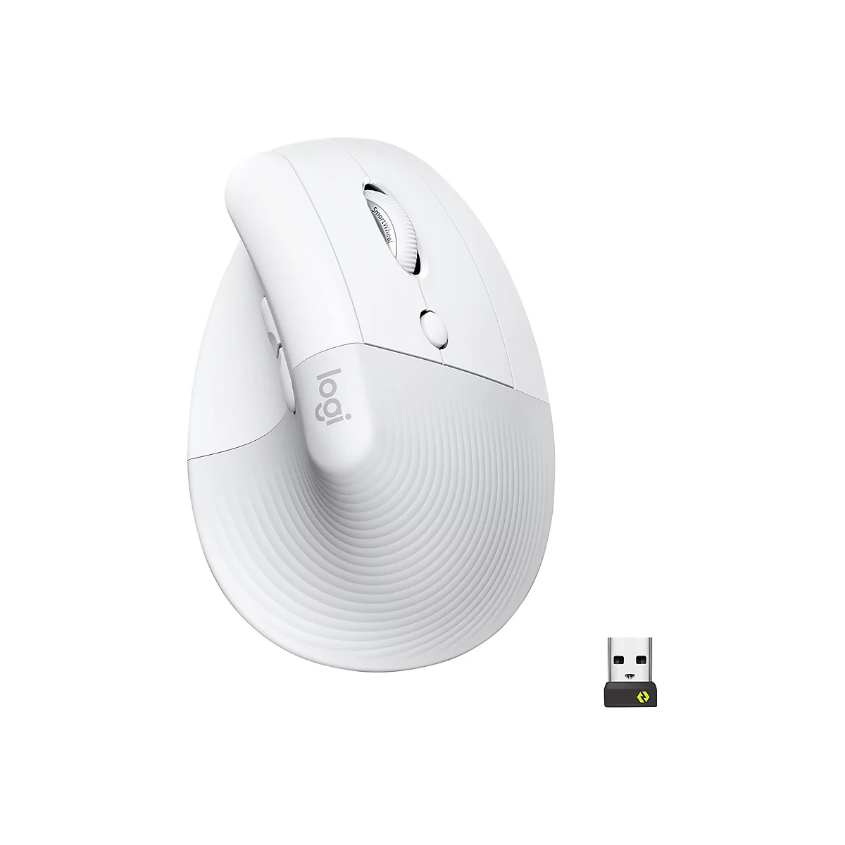 Logitech Lift for Business - vertikale Maus - Bluetooth, 2.4 GHz - Off-White
