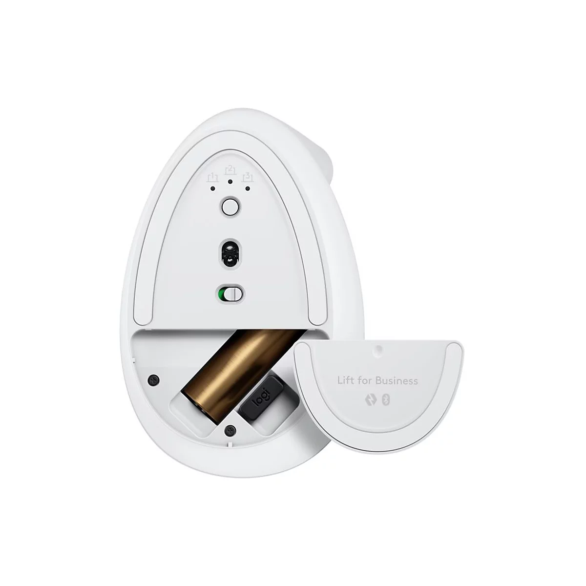 Logitech Lift for Business - vertikale Maus - Bluetooth, 2.4 GHz - Off-White