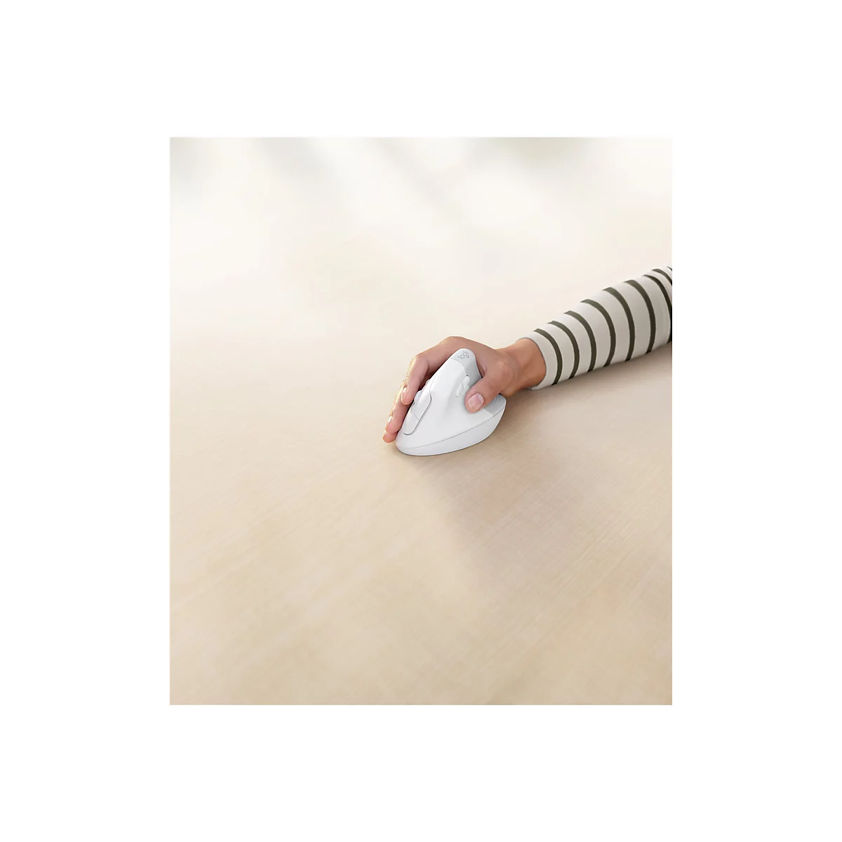 Logitech Lift for Business - vertikale Maus - Bluetooth, 2.4 GHz - Off-White