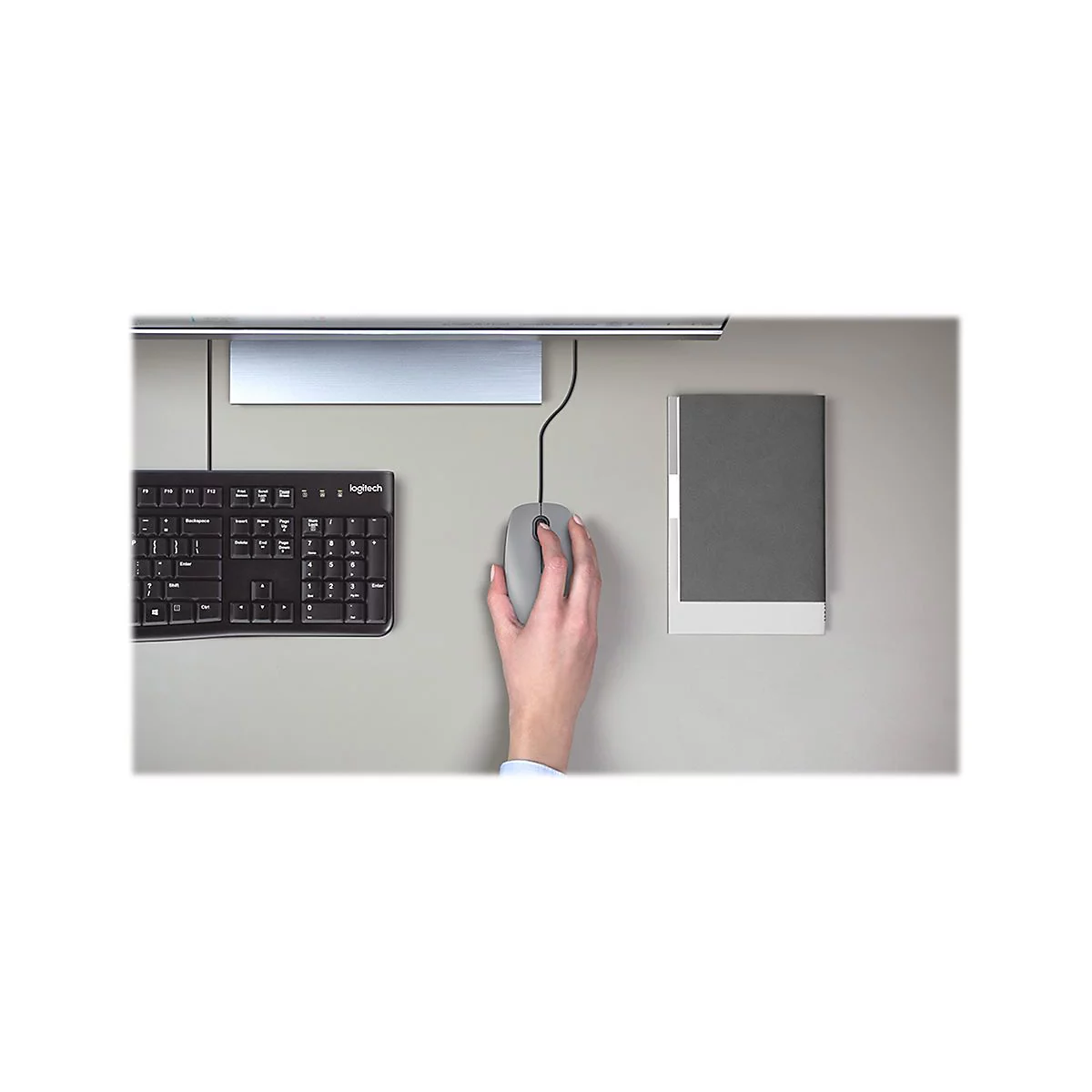 Logitech M110 Silent - Maus - rechts- und linkshändig - optisch - 3 Tasten - kabelgebunden