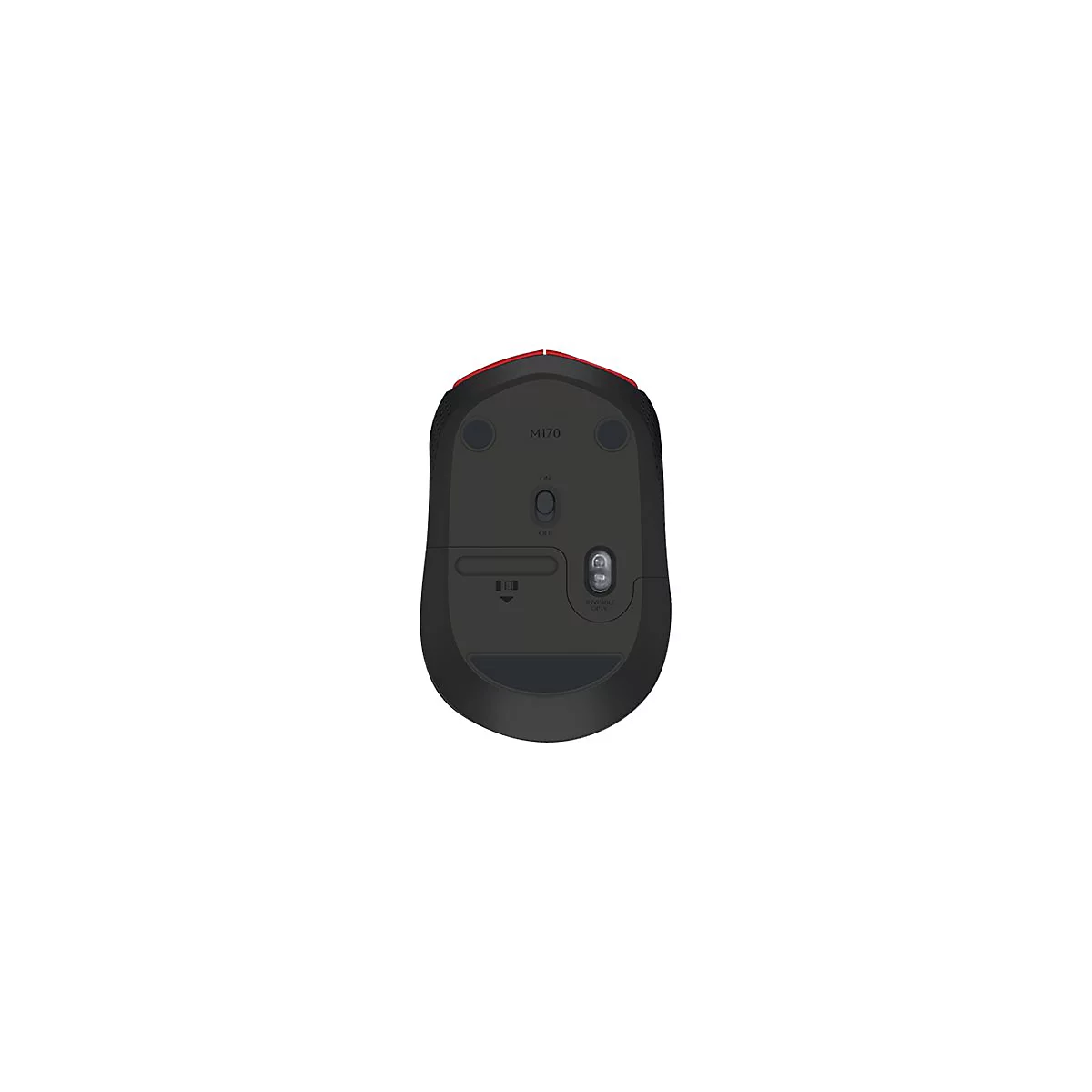 Logitech M171 - Maus - 2.4 GHz - Schwarz, Rot