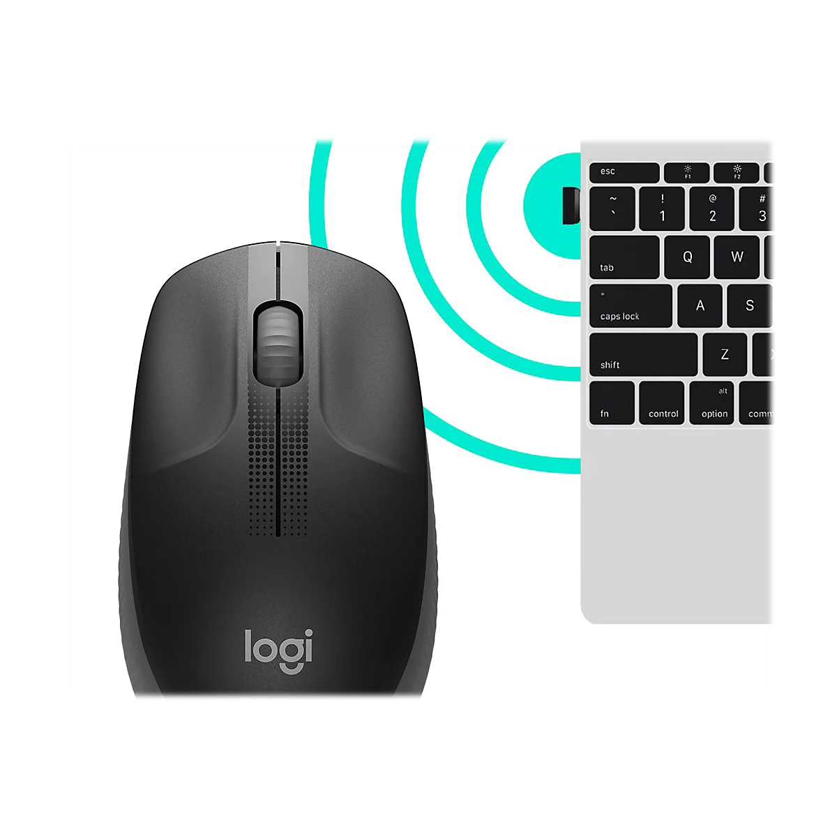 Logitech M190 - Maus - holzkohlefarben