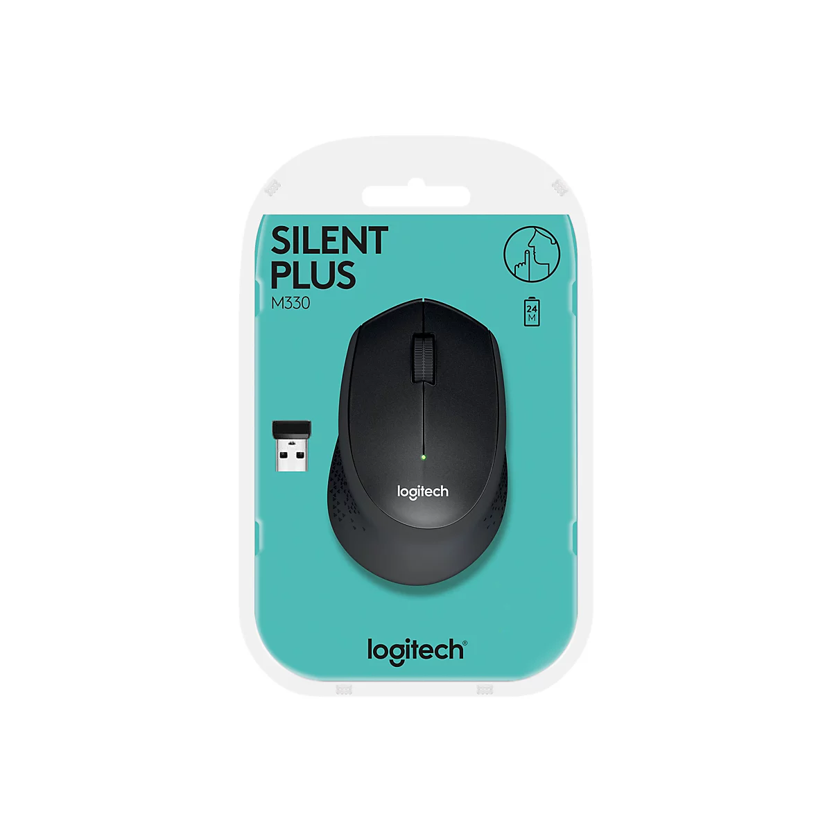 Logitech M330 SILENT PLUS - Maus - 2.4 GHz - Schwarz