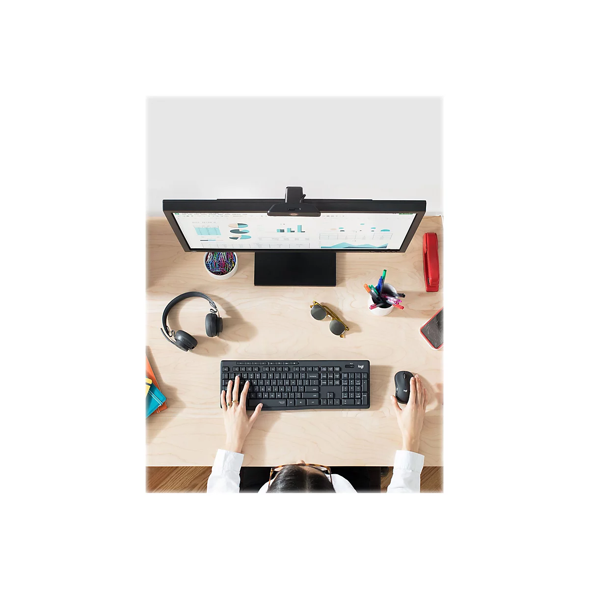 Logitech MK295 Silent - Tastatur-und-Maus-Set - kabellos - 2.4 GHz - QWERTZ - Tschechisch