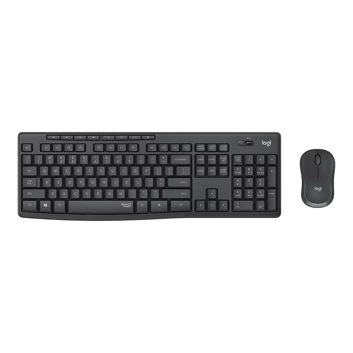Logitech MK295 Silent - Tastatur-und-Maus-Set - US International - Graphite