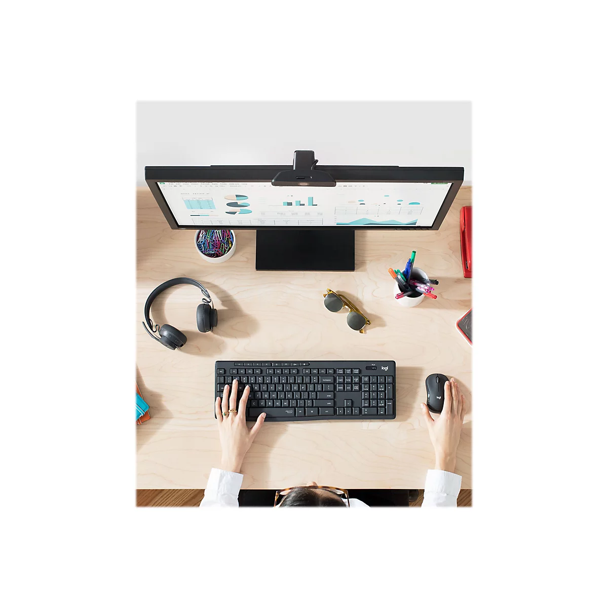 Logitech MK295 Silent - Tastatur-und-Maus-Set - US International - Graphite