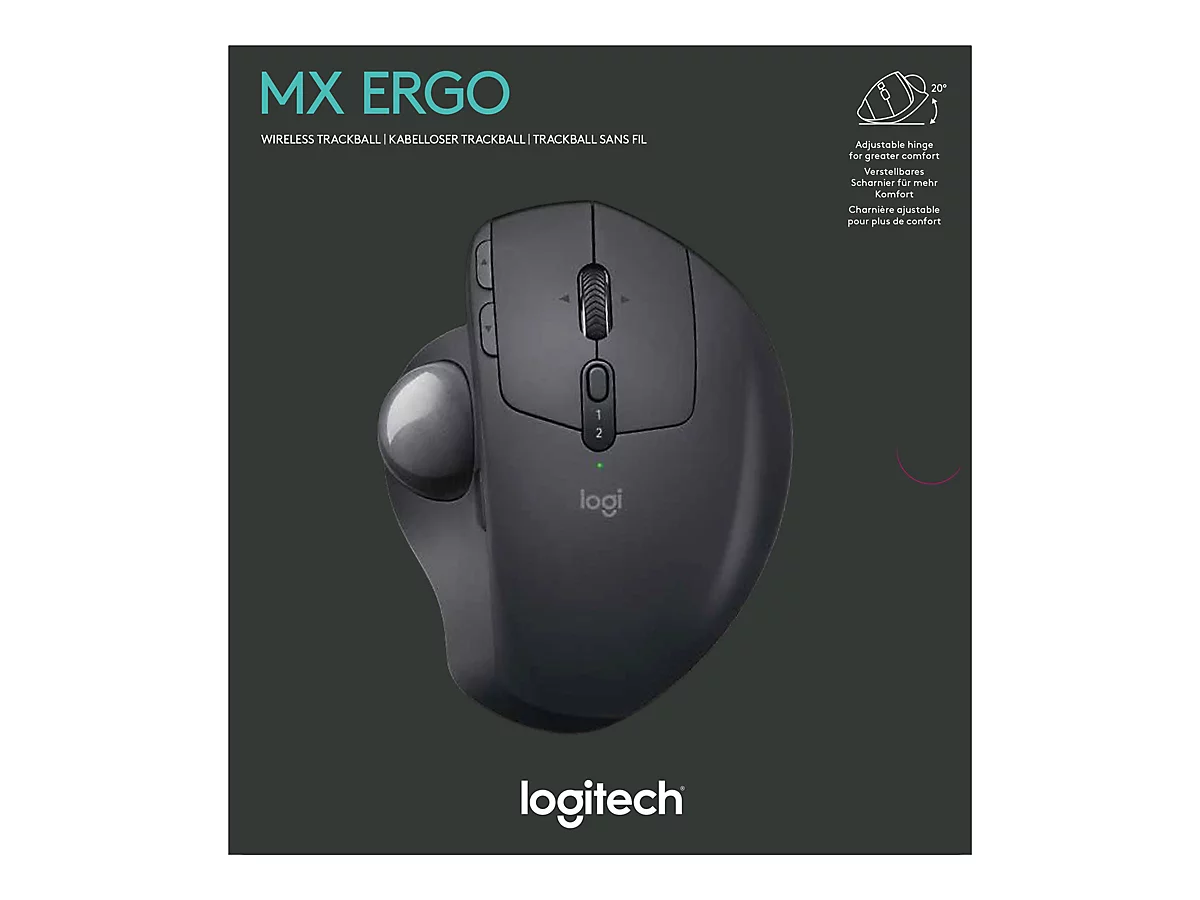 Logitech MX ERGO - Trackball - Bluetooth, 2.4 GHz