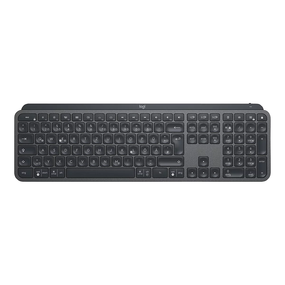 Logitech MX Keys Advanced Wireless Illuminated Keyboard - Tastatur - QWERTZ - Deutsch - Graphite