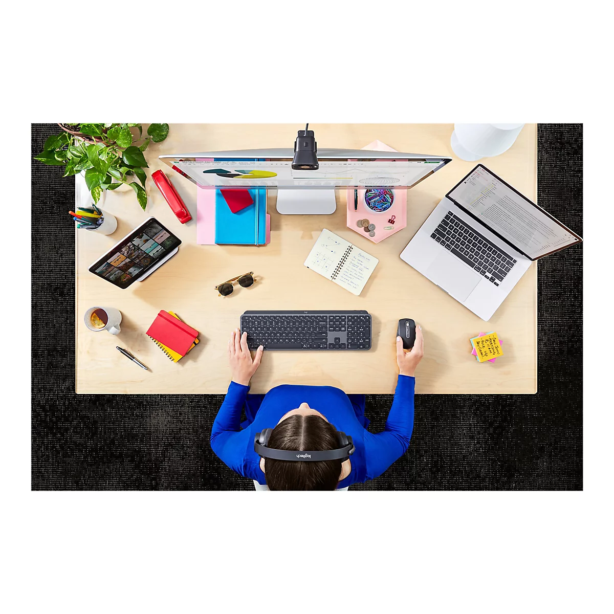 Logitech MX Keys for Business - Tastatur - hinterleuchtet - kabellos - Bluetooth, 2.4 GHz - QWERTY
