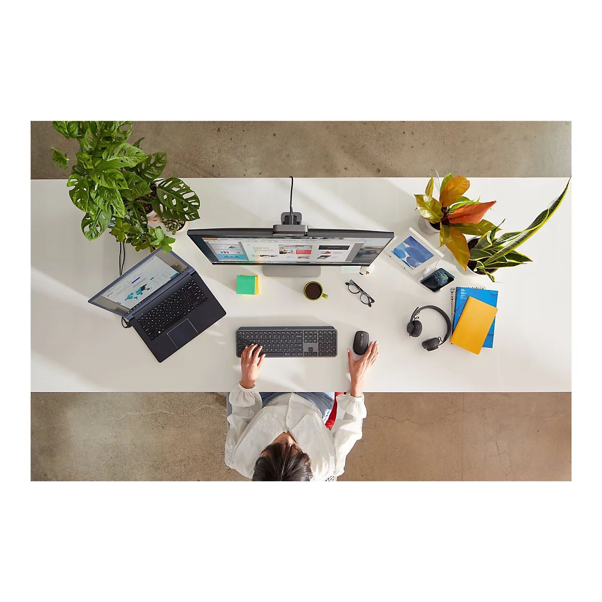 Logitech MX Keys for Business - Tastatur - hinterleuchtet - kabellos - Bluetooth, 2.4 GHz - QWERTY