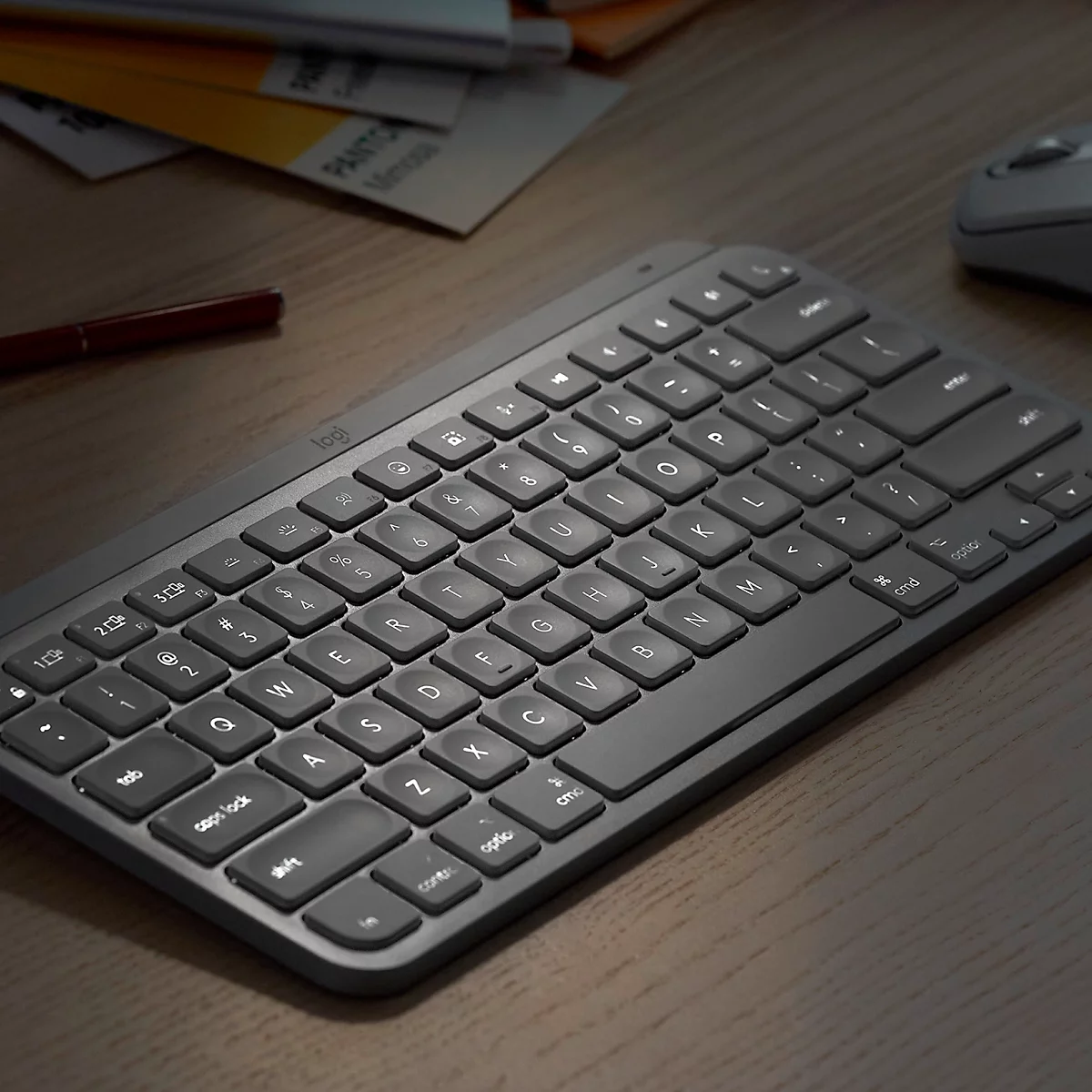 Logitech MX Keys Mini for Business Tastatur, kabellos, Hintergrundbeleuchtung, QWERTY, graphit