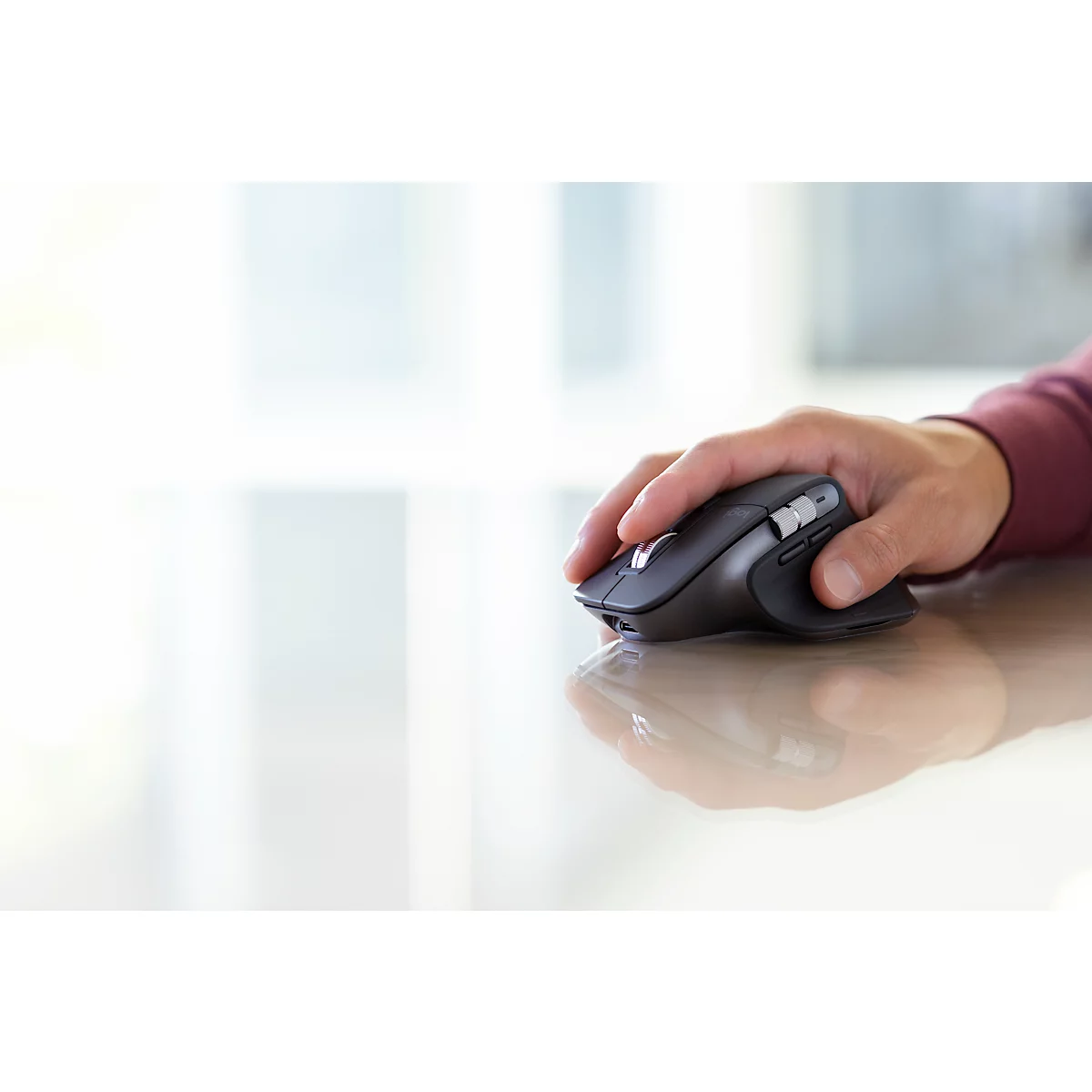 Logitech MX Master 3S Business Mouse, sans fil, 8000 ppp, pour droitiers, portée 10 m, Quiet-Click, graphite