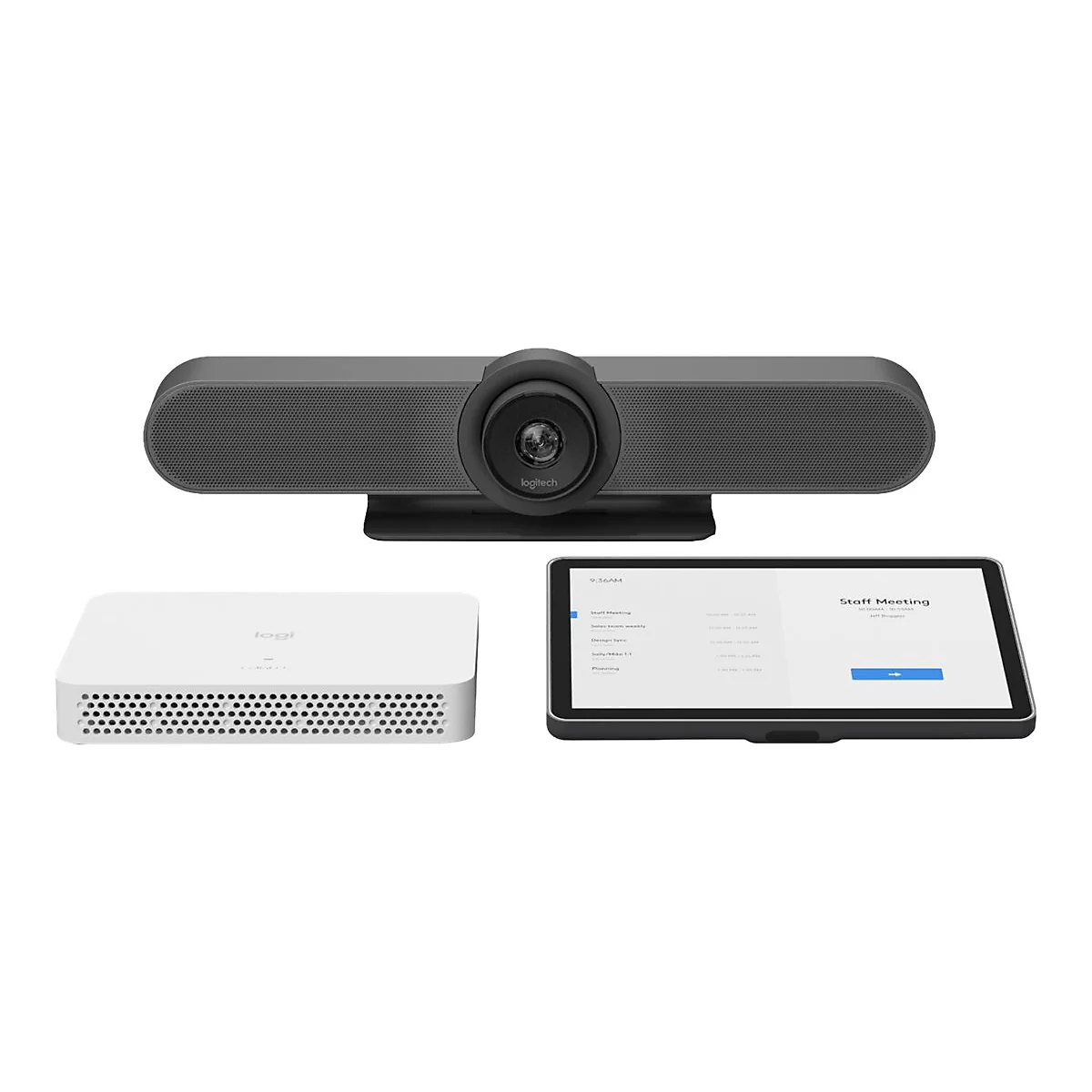 Logitech RoomMate + MeetUp + Tap IP - Kit für Videokonferenzen (Logitech Tap IP, Logitech MeetUp) - Certified for Zoom Rooms, Zertifiziert für Microsoft Teams, RingCentral Certified