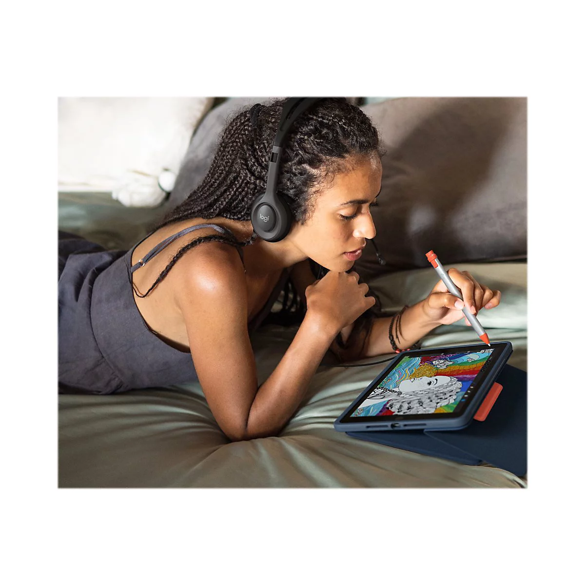 Logitech Rugged Combo 3 Touch for Education - Tastatur und Foliohülle - mit Trackpad - Apple Smart connector - QWERTZ - Deutsch