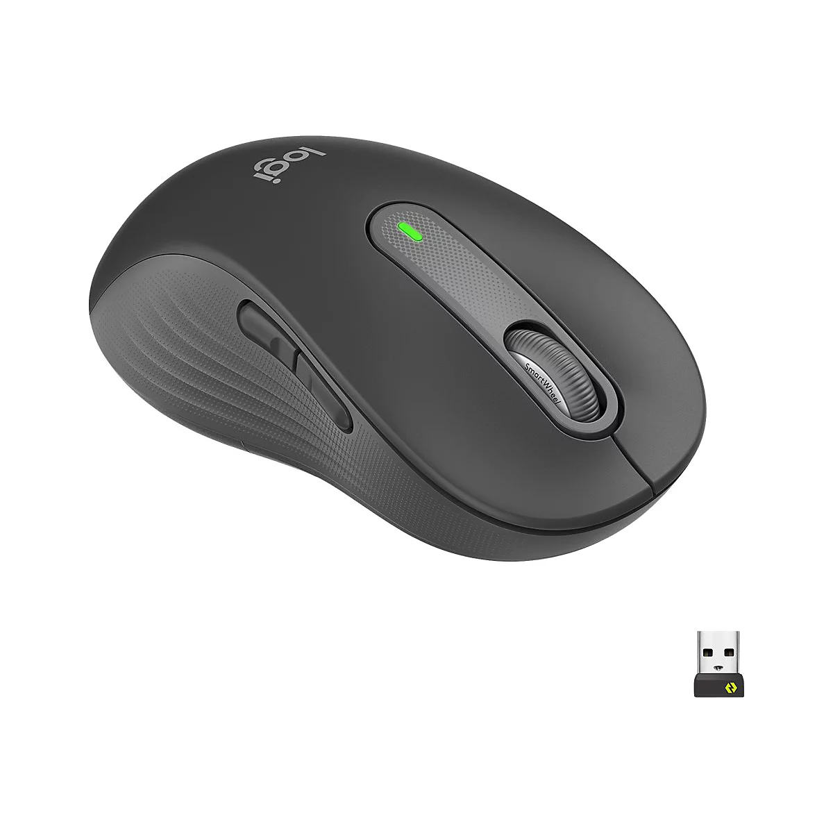 Logitech Signature M650 L LEFT - Maus - Größe L - Bluetooth, 2.4 GHz - Graphite