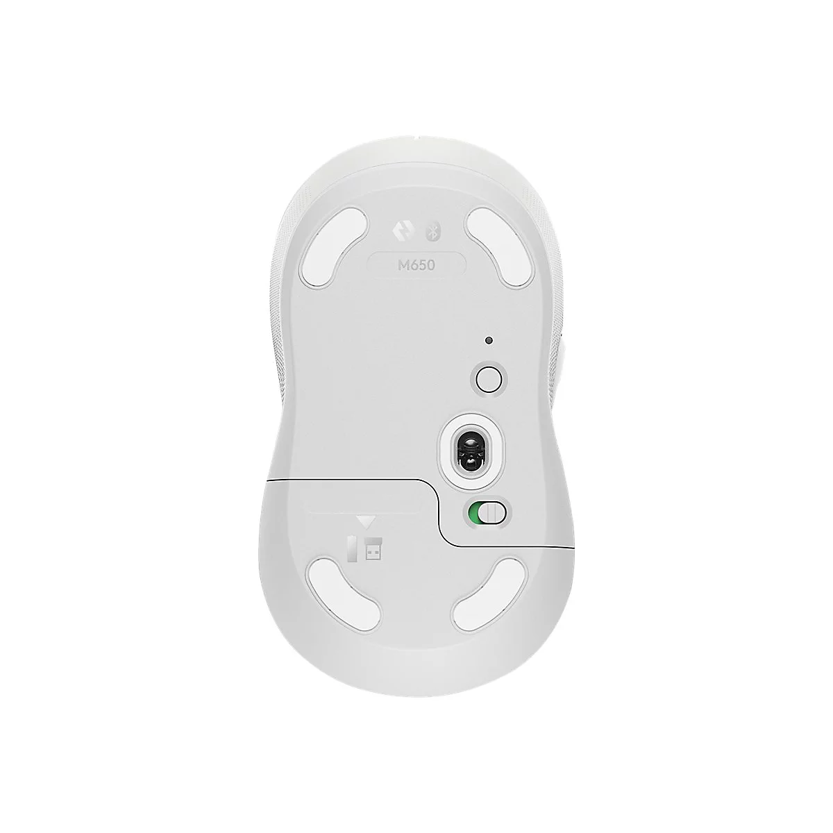 Logitech Signature M650 L LEFT - Maus - Größe L - Bluetooth, 2.4 GHz - Off-White