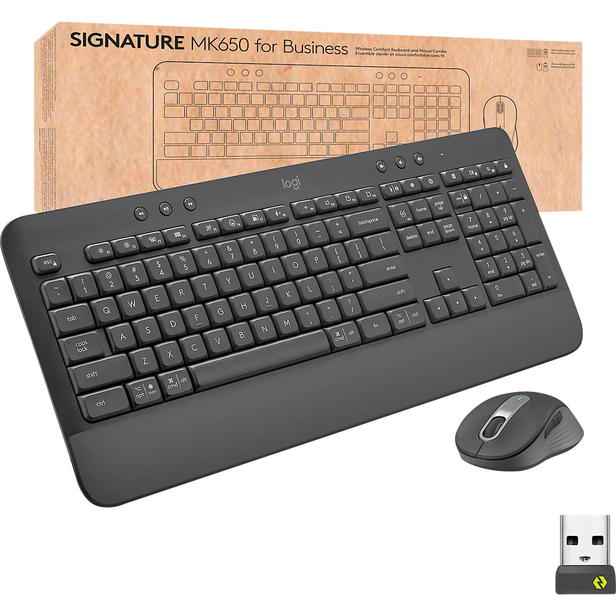 Logitech Signature MK650 Ensemble clavier et souris, Bluetooth 5.1, SmartWheel, technologie Silent-Touch, QWERTZ, noir