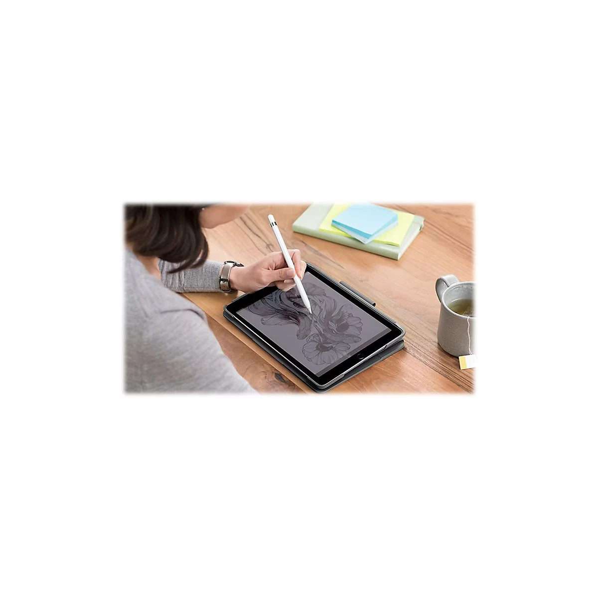 Logitech Slim Folio - clavier et étui - QWERTZ - Suisse - graphite
