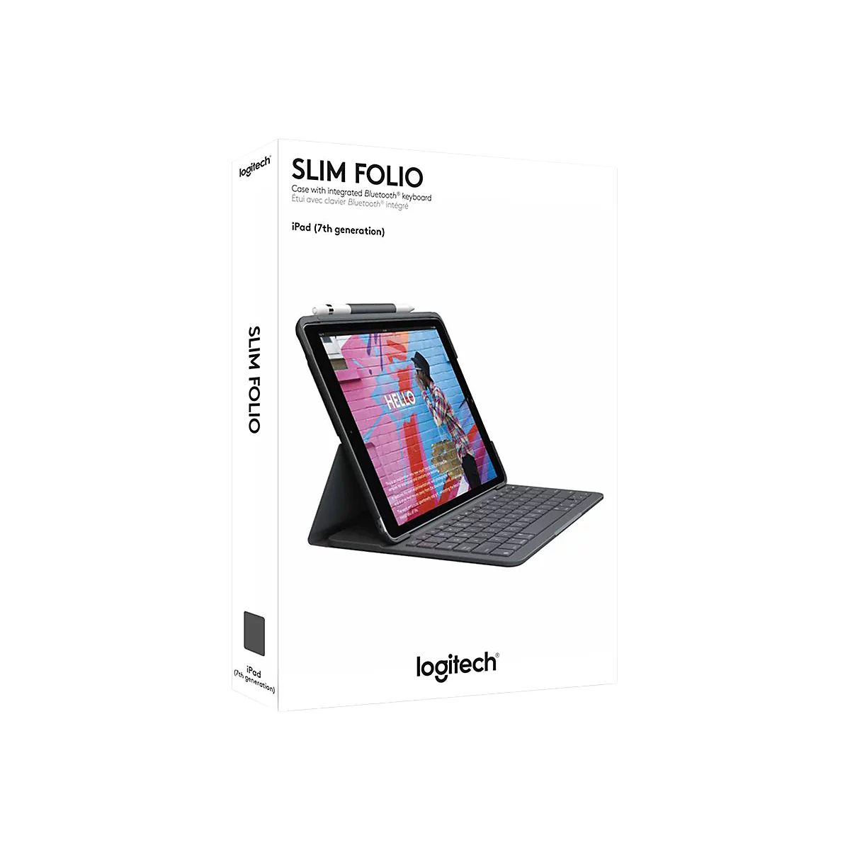 Logitech Slim Folio - clavier et étui - QWERTZ - Suisse - graphite