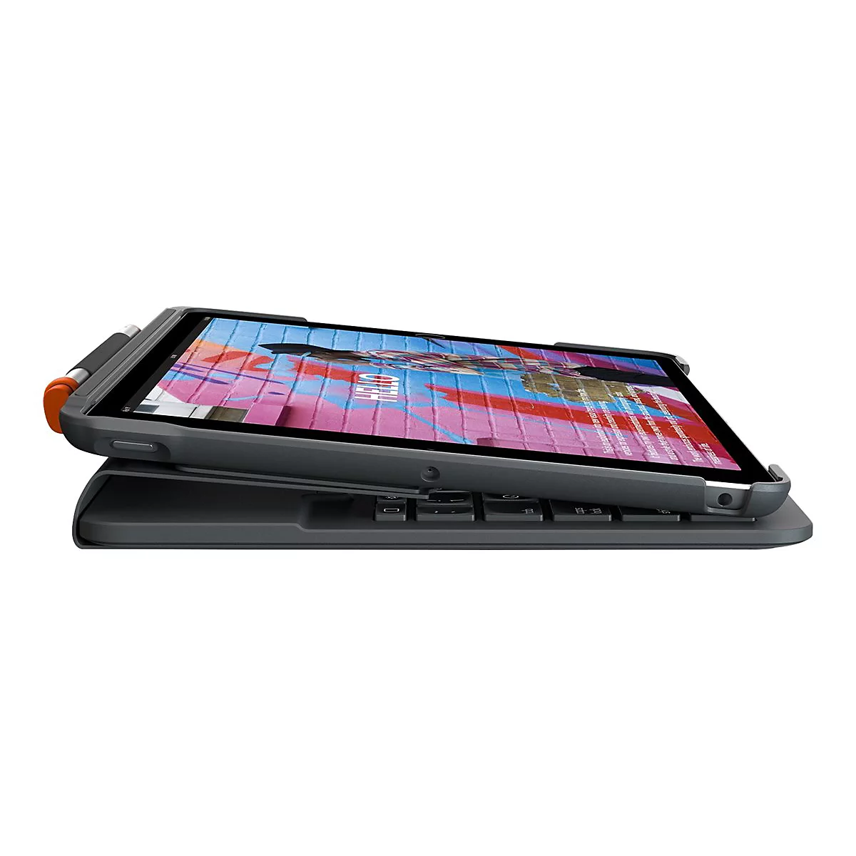 Logitech Slim Folio - Tastatur und Foliohülle - kabellos - Bluetooth LE - QWERTZ - Schweiz