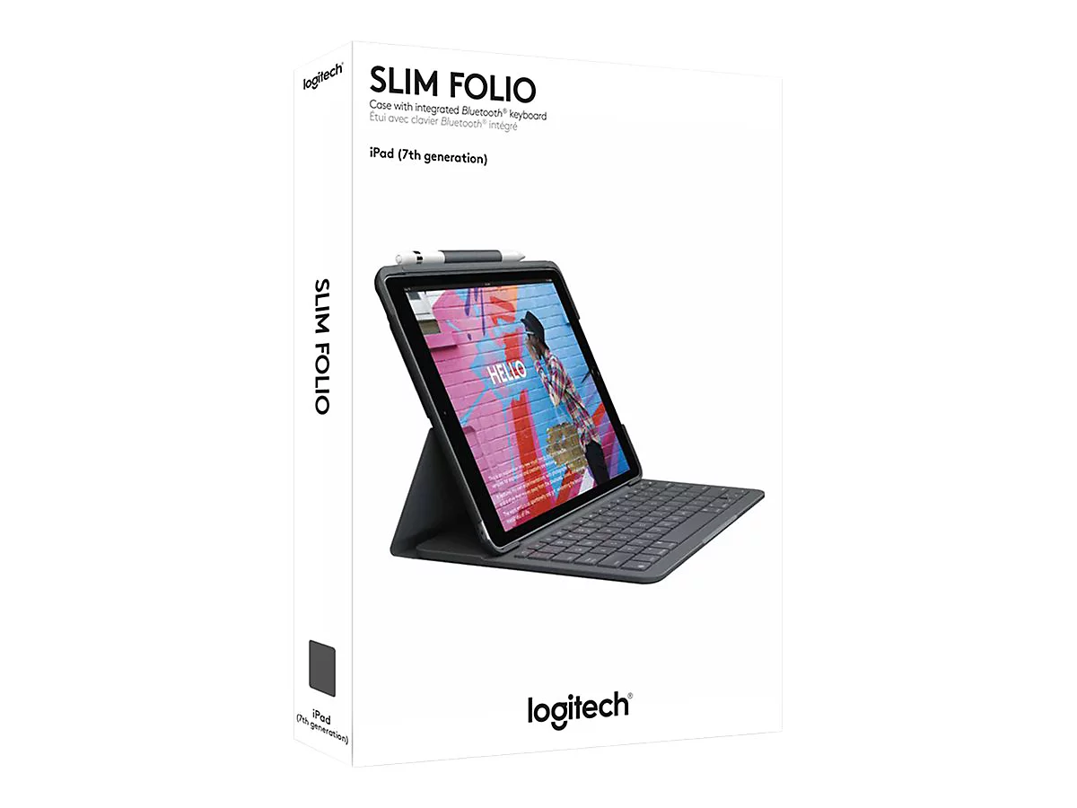 Logitech Slim Folio - Tastatur und Foliohülle - QWERTZ - Deutsch - Graphite