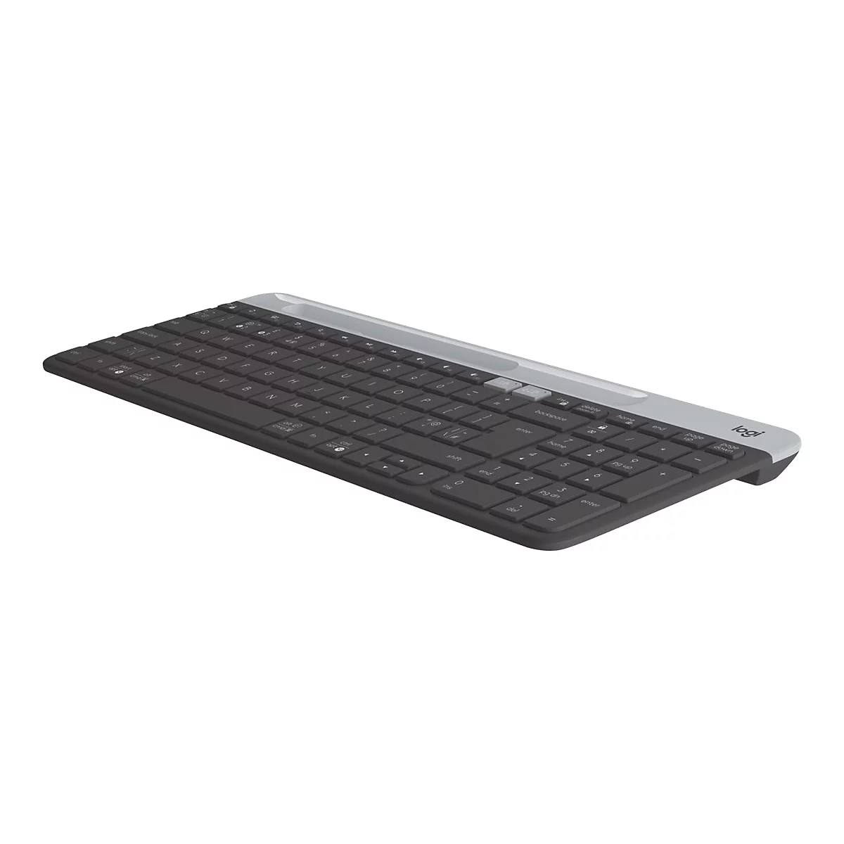 Logitech Slim Multi-Device K580 - Tastatur - kabellos - Bluetooth, 2.4 GHz - Pan-Nordic - Graphite