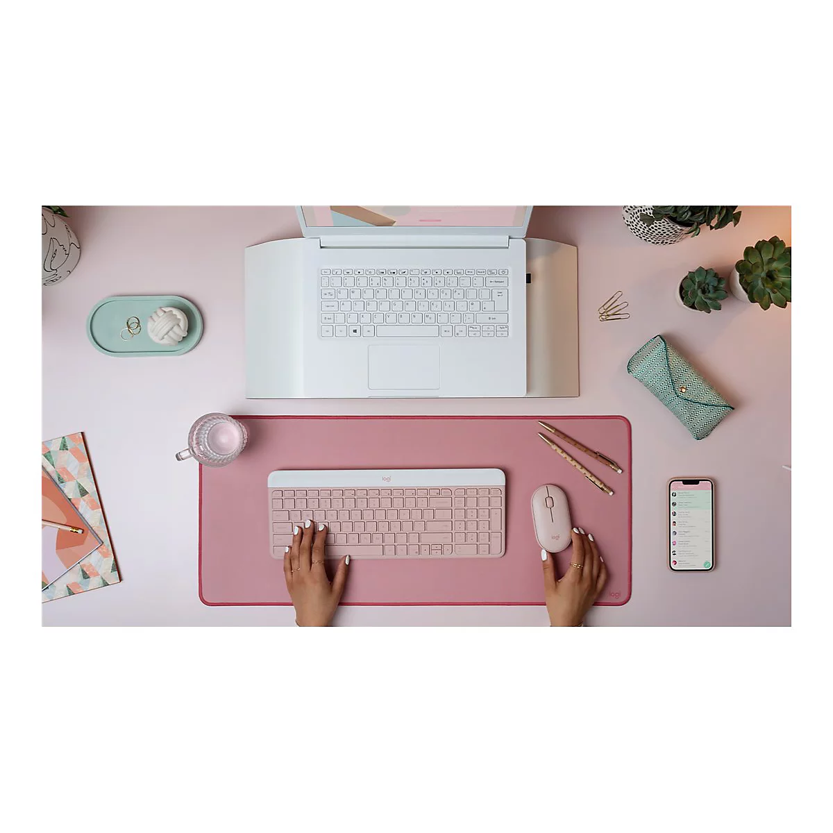 Logitech Slim Wireless Combo MK470 - Tastatur-und-Maus-Set - kabellos - 2.4 GHz - AZERTY - Französisch