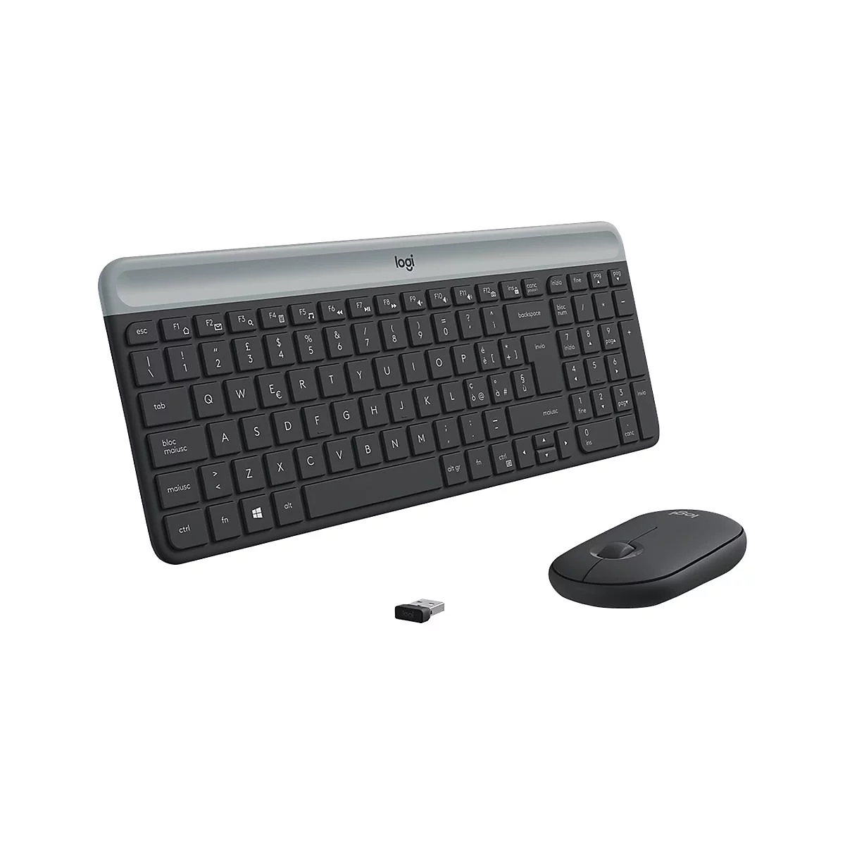 Logitech Slim Wireless Combo MK470 - Tastatur-und-Maus-Set - kabellos - 2.4 GHz - QWERTY - Italienisch