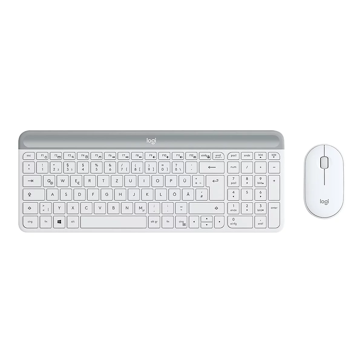 Logitech Slim Wireless Combo MK470 - Tastatur-und-Maus-Set - kabellos - 2.4 GHz - QWERTZ - Deutsch