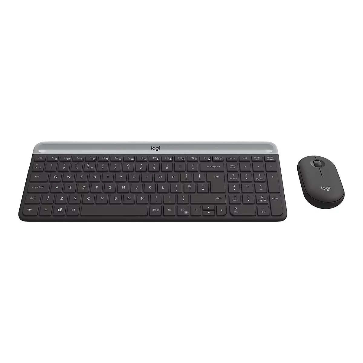 Logitech Slim Wireless Combo MK470 - Tastatur-und-Maus-Set - US International - Graphite