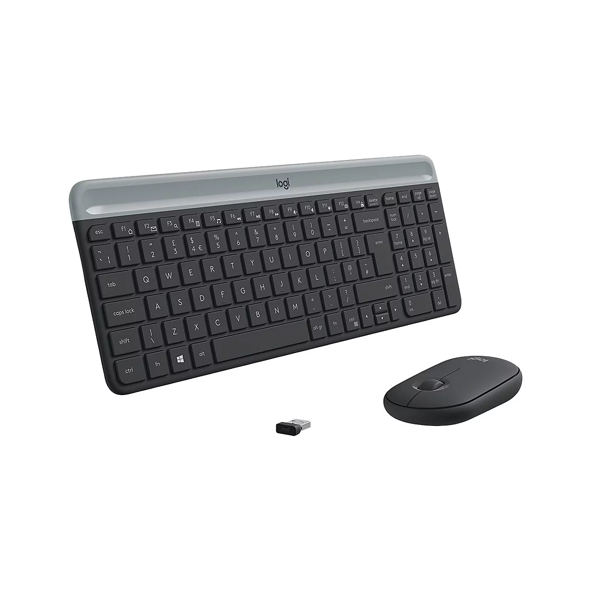 Logitech Slim Wireless Combo MK470 - Tastatur-und-Maus-Set - US International - Graphite