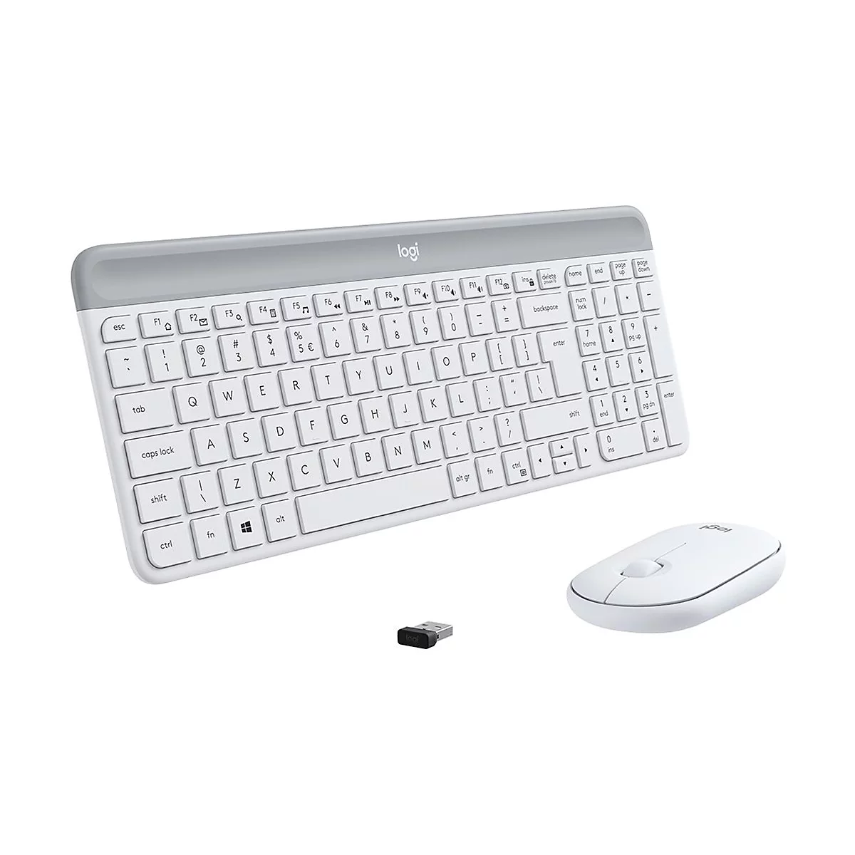 Logitech Slim Wireless Combo MK470 - Tastatur-und-Maus-Set - US International - Off-White