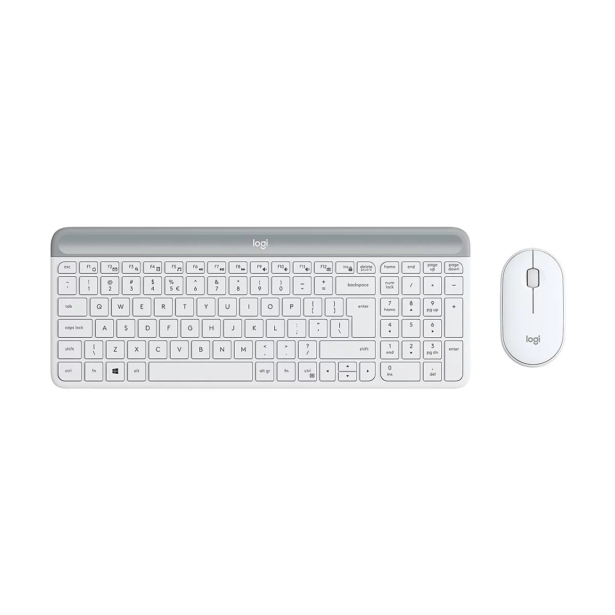 Logitech Slim Wireless Combo MK470 - Tastatur-und-Maus-Set - US International - Off-White