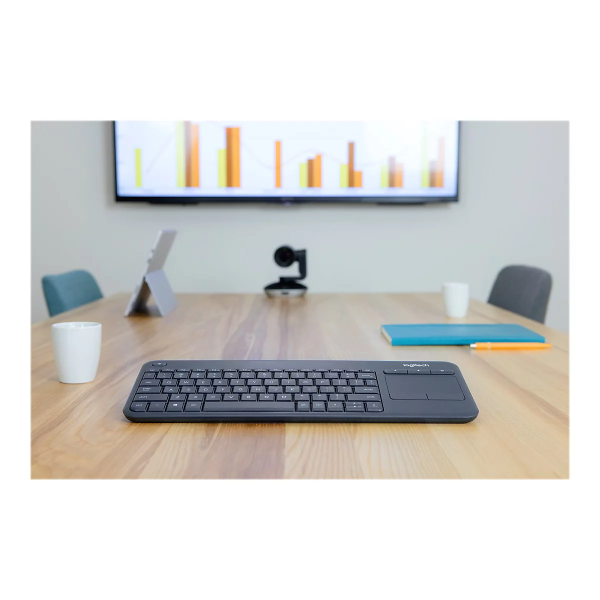 Logitech Wireless Touch Keyboard K400 Plus - Tastatur - QWERTY - US International - Schwarz