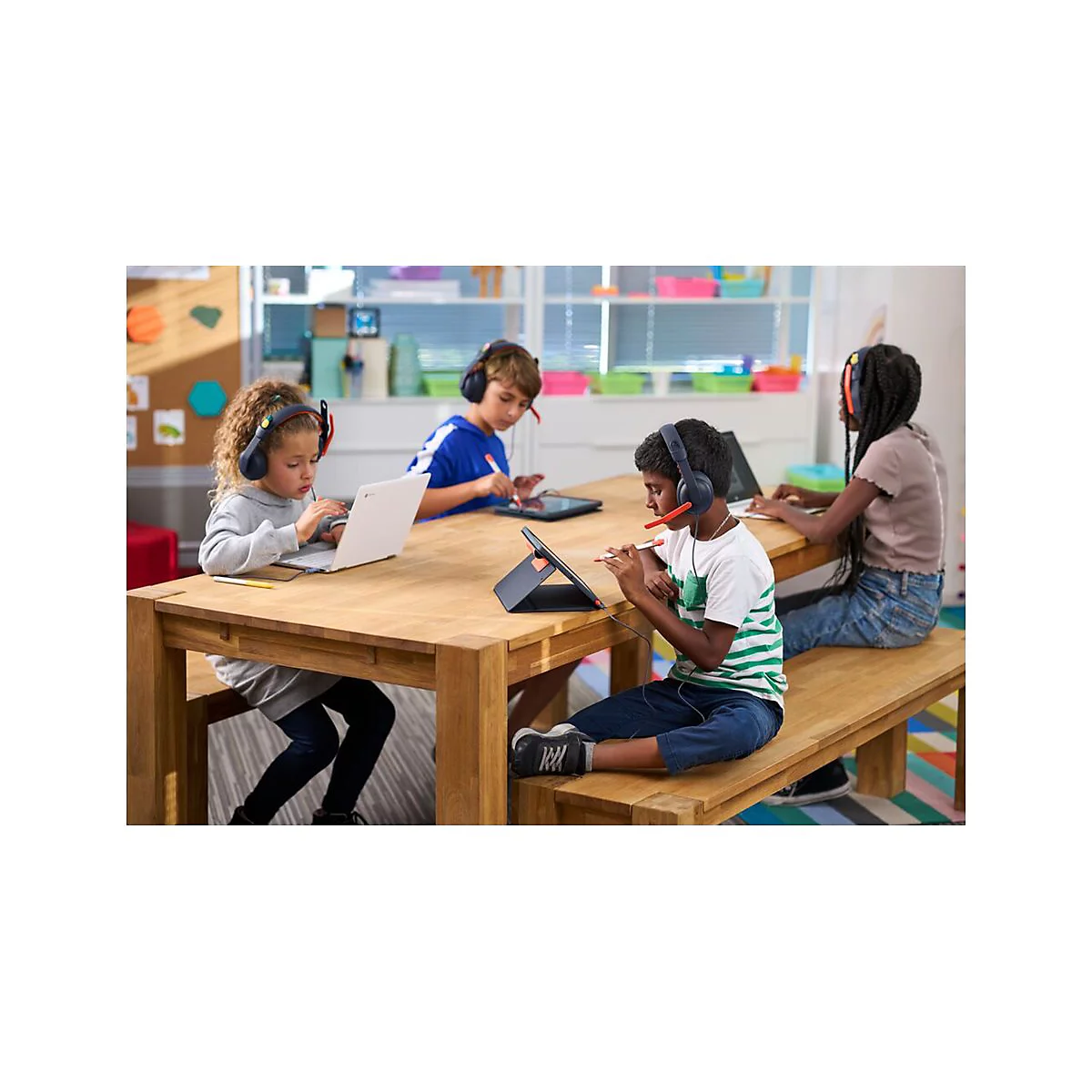 Logitech Zone Learn Wired Over-Ear Headset for Learners, USB-C - Kopfhörer mit Mikrofon - ohrumschließend - Ersatz - kabelgebunden - USB-C