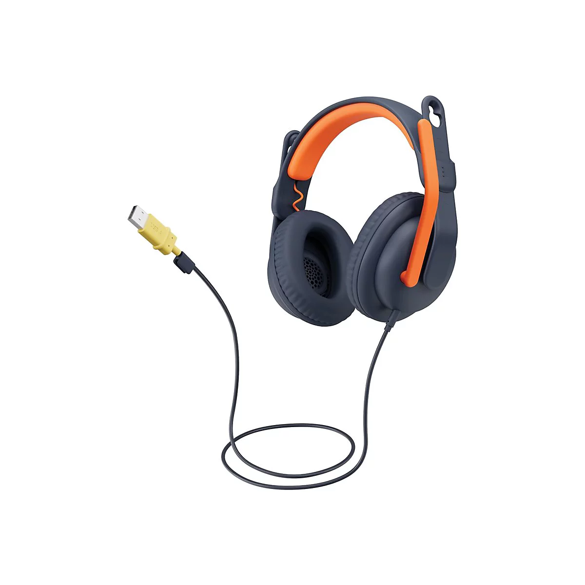 Logitech Zone Learn Wired Over-Ear Headset for Learners, USB-C - Kopfhörer mit Mikrofon - ohrumschließend - Ersatz - kabelgebunden - USB-C