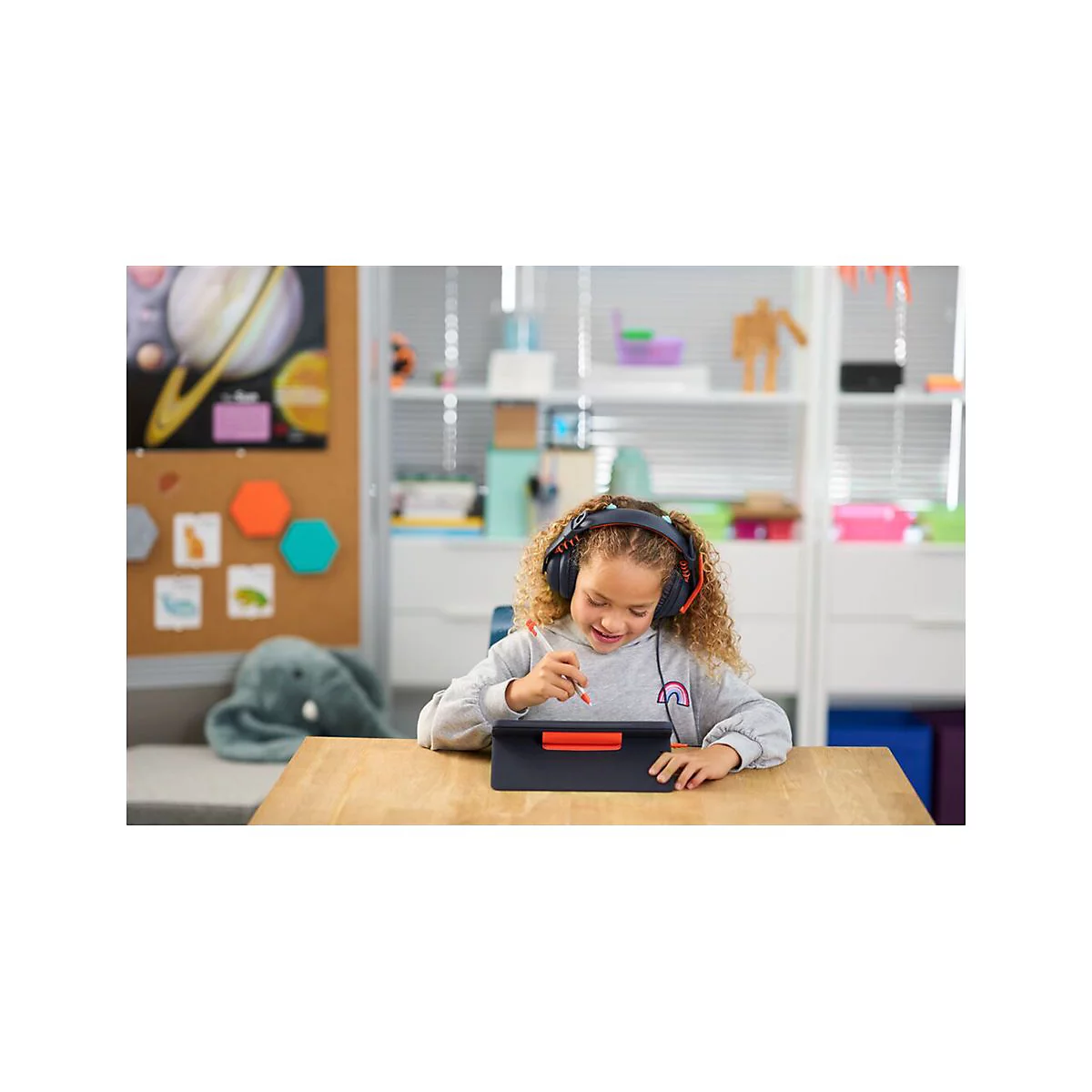 Logitech Zone Learn Wired Over-Ear Headset for Learners, USB-C - Kopfhörer mit Mikrofon - ohrumschließend - Ersatz - kabelgebunden - USB-C