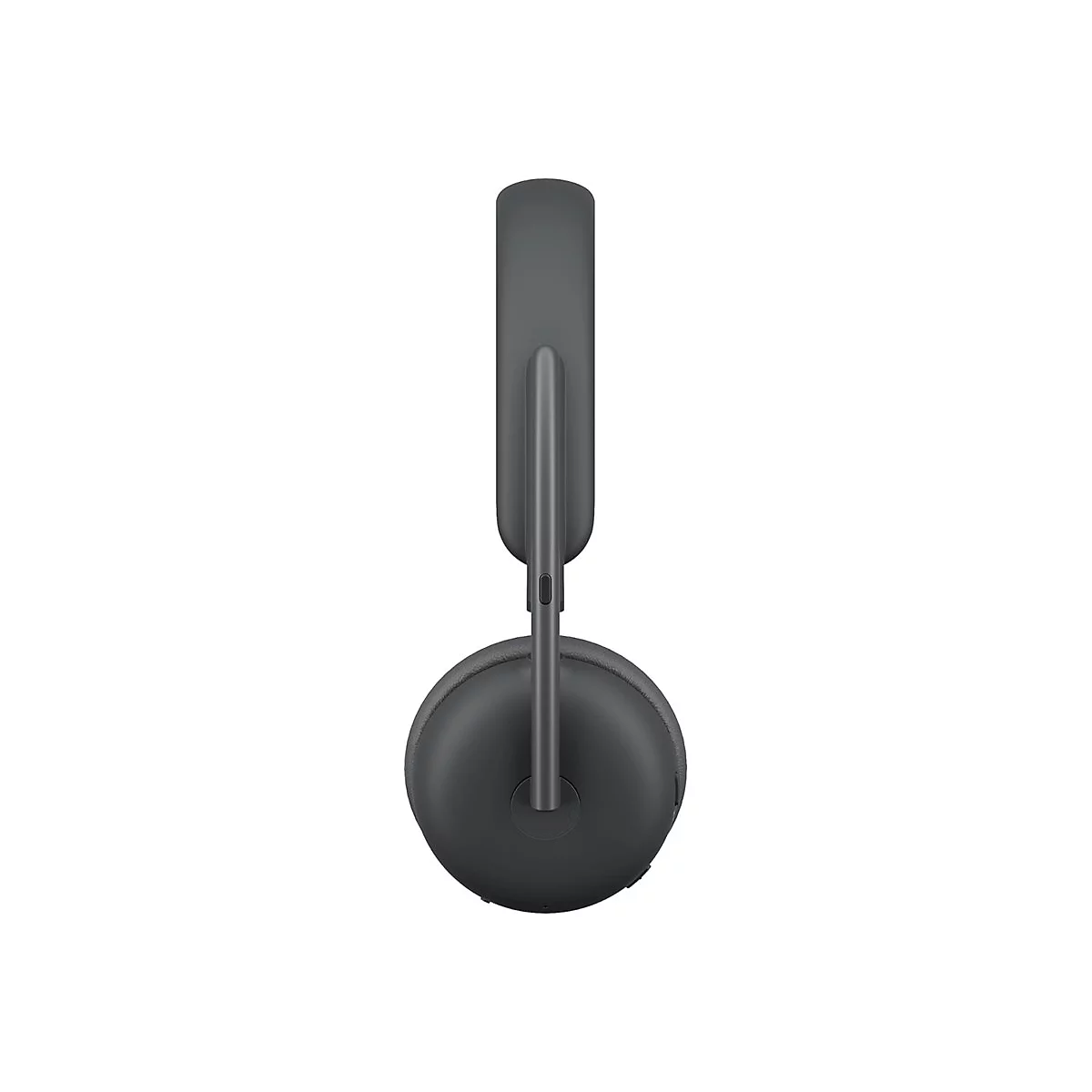 Casque gris foncé, présenté avec style sur fond blanc.